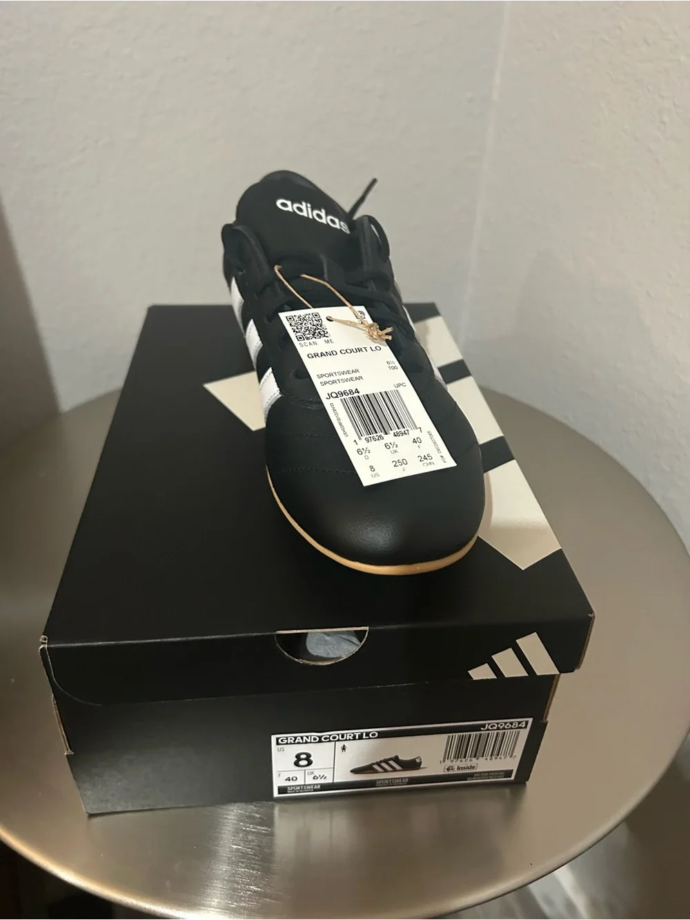 adidas Black with White Stripe Classic Trainer